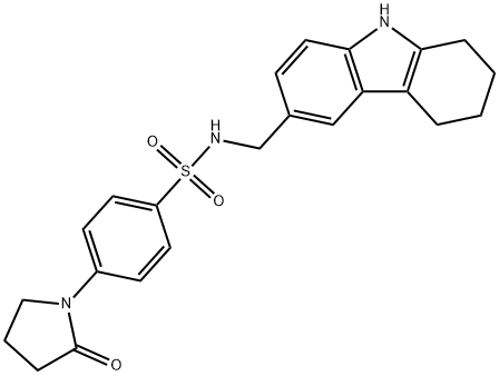 4-(2-oxopyrrolidin-1-yl)-N-(6,7,8,9-tetrahydro-5H-carbazol-3-ylmethyl)benzenesulfonamide,696637-80-6,结构式