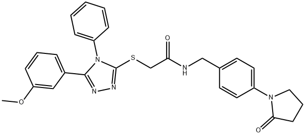 696650-81-4 2-[[5-(3-methoxyphenyl)-4-phenyl-1,2,4-triazol-3-yl]sulfanyl]-N-[[4-(2-oxopyrrolidin-1-yl)phenyl]methyl]acetamide