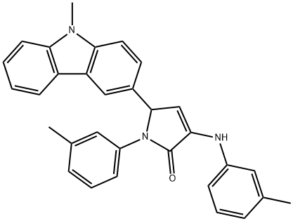 4-(3-methylanilino)-2-(9-methylcarbazol-3-yl)-1-(3-methylphenyl)-2H-pyrrol-5-one Structure