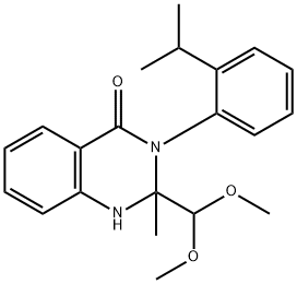 2-(dimethoxymethyl)-2-methyl-3-(2-propan-2-ylphenyl)-1H-quinazolin-4-one 结构式