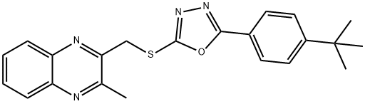 2-(4-tert-butylphenyl)-5-[(3-methylquinoxalin-2-yl)methylsulfanyl]-1,3,4-oxadiazole Structure