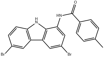 N-(3,6-dibromo-9H-carbazol-1-yl)-4-methylbenzamide Structure