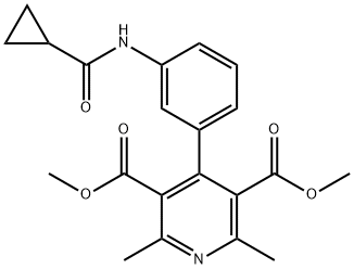 dimethyl 4-[3-(cyclopropanecarbonylamino)phenyl]-2,6-dimethylpyridine-3,5-dicarboxylate,697238-26-9,结构式