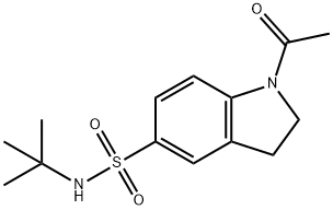 1-acetyl-N-tert-butyl-2,3-dihydroindole-5-sulfonamide 化学構造式