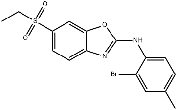 N-(2-bromo-4-methylphenyl)-6-ethylsulfonyl-1,3-benzoxazol-2-amine 化学構造式