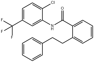 N-[2-chloro-5-(trifluoromethyl)phenyl]-2-(2-phenylethyl)benzamide 化学構造式