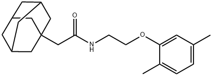 2-(1-adamantyl)-N-[2-(2,5-dimethylphenoxy)ethyl]acetamide,698990-03-3,结构式