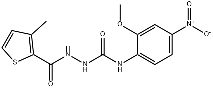1-(2-methoxy-4-nitrophenyl)-3-[(3-methylthiophene-2-carbonyl)amino]urea 化学構造式