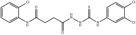 N-(2-chlorophenyl)-4-[2-[(3,4-dichlorophenyl)carbamothioyl]hydrazinyl]-4-oxobutanamide Structure