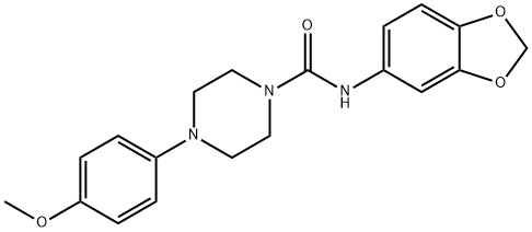 N-(1,3-benzodioxol-5-yl)-4-(4-methoxyphenyl)piperazine-1-carboxamide 化学構造式