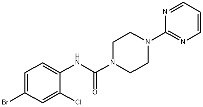 N-(4-bromo-2-chlorophenyl)-4-pyrimidin-2-ylpiperazine-1-carboxamide 结构式