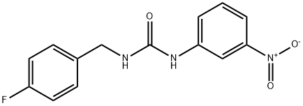 1-[(4-fluorophenyl)methyl]-3-(3-nitrophenyl)urea 化学構造式
