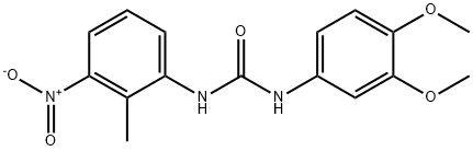 1-(3,4-dimethoxyphenyl)-3-(2-methyl-3-nitrophenyl)urea Struktur