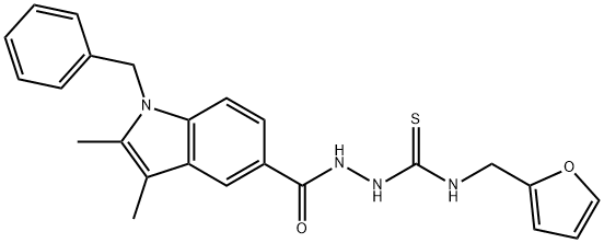 1-[(1-benzyl-2,3-dimethylindole-5-carbonyl)amino]-3-(furan-2-ylmethyl)thiourea|