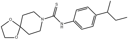 N-(4-butan-2-ylphenyl)-1,4-dioxa-8-azaspiro[4.5]decane-8-carbothioamide,701948-03-0,结构式
