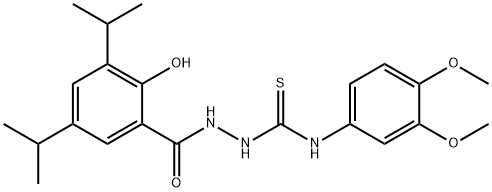 1-(3,4-dimethoxyphenyl)-3-[[2-hydroxy-3,5-di(propan-2-yl)benzoyl]amino]thiourea Structure