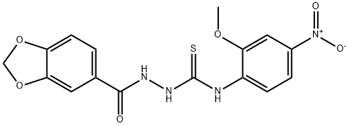 1-(1,3-benzodioxole-5-carbonylamino)-3-(2-methoxy-4-nitrophenyl)thiourea 结构式