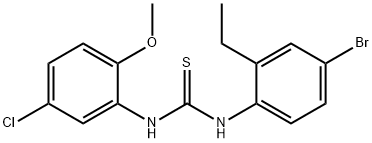 1-(4-bromo-2-ethylphenyl)-3-(5-chloro-2-methoxyphenyl)thiourea 化学構造式