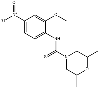 N-(2-methoxy-4-nitrophenyl)-2,6-dimethylmorpholine-4-carbothioamide Structure