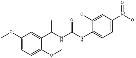 1-[1-(2,5-dimethoxyphenyl)ethyl]-3-(2-methoxy-4-nitrophenyl)urea 化学構造式