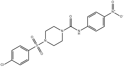 4-(4-chlorophenyl)sulfonyl-N-(4-nitrophenyl)piperazine-1-carboxamide Structure