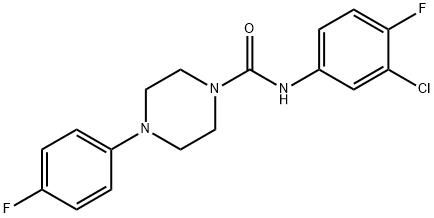 N-(3-chloro-4-fluorophenyl)-4-(4-fluorophenyl)piperazine-1-carboxamide Structure