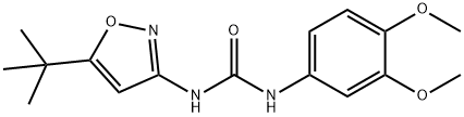 1-(5-tert-butyl-1,2-oxazol-3-yl)-3-(3,4-dimethoxyphenyl)urea Struktur