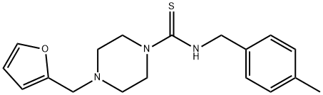 4-(furan-2-ylmethyl)-N-[(4-methylphenyl)methyl]piperazine-1-carbothioamide 化学構造式