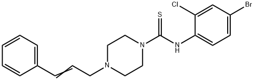 N-(4-bromo-2-chlorophenyl)-4-[(E)-3-phenylprop-2-enyl]piperazine-1-carbothioamide,708234-47-3,结构式