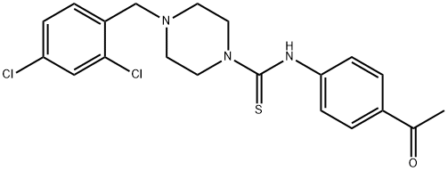 N-(4-acetylphenyl)-4-[(2,4-dichlorophenyl)methyl]piperazine-1-carbothioamide Structure