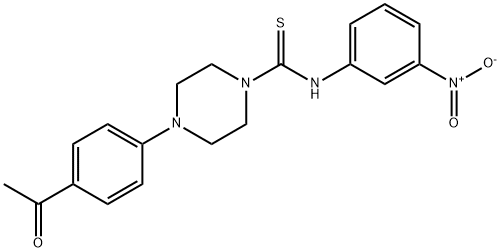 4-(4-acetylphenyl)-N-(3-nitrophenyl)piperazine-1-carbothioamide 化学構造式