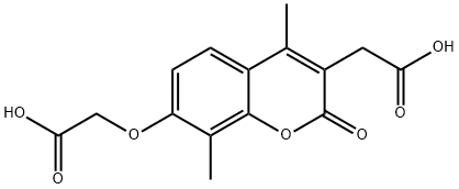 2-[7-(carboxymethoxy)-4,8-dimethyl-2-oxochromen-3-yl]acetic acid Structure