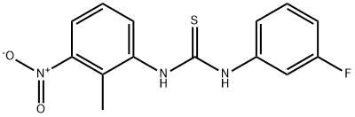 1-(3-fluorophenyl)-3-(2-methyl-3-nitrophenyl)thiourea 化学構造式