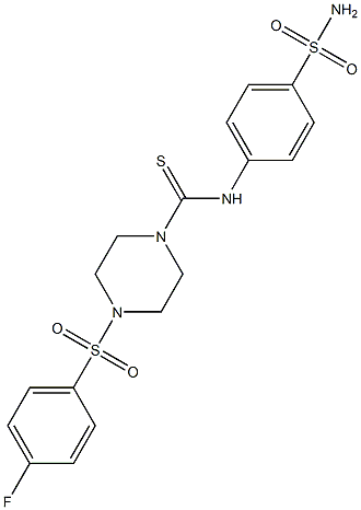 4-(4-fluorophenyl)sulfonyl-N-(4-sulfamoylphenyl)piperazine-1-carbothioamide Structure