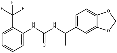 1-[1-(1,3-benzodioxol-5-yl)ethyl]-3-[2-(trifluoromethyl)phenyl]urea Struktur