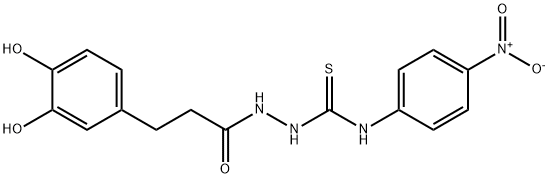 1-[3-(3,4-dihydroxyphenyl)propanoylamino]-3-(4-nitrophenyl)thiourea Structure