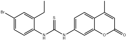 1-(4-bromo-2-ethylphenyl)-3-(4-methyl-2-oxochromen-7-yl)thiourea,708247-73-8,结构式