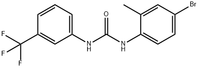 1-(4-bromo-2-methylphenyl)-3-[3-(trifluoromethyl)phenyl]urea Struktur