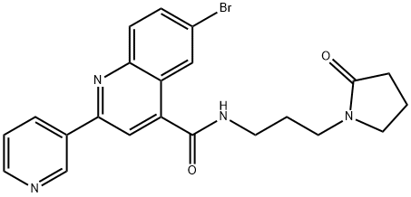 6-bromo-N-[3-(2-oxopyrrolidin-1-yl)propyl]-2-pyridin-3-ylquinoline-4-carboxamide Structure