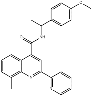 N-[1-(4-methoxyphenyl)ethyl]-8-methyl-2-pyridin-2-ylquinoline-4-carboxamide Structure