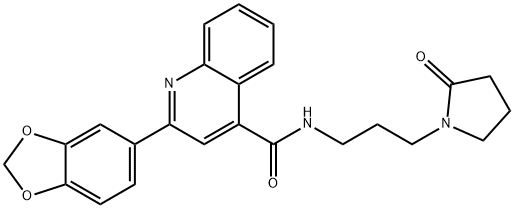 2-(1,3-benzodioxol-5-yl)-N-[3-(2-oxopyrrolidin-1-yl)propyl]quinoline-4-carboxamide,713121-72-3,结构式