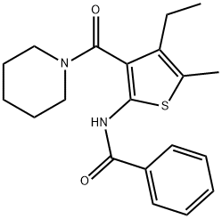 N-[4-ethyl-5-methyl-3-(piperidine-1-carbonyl)thiophen-2-yl]benzamide Structure