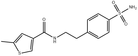 5-methyl-N-[2-(4-sulfamoylphenyl)ethyl]thiophene-3-carboxamide Struktur