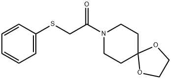 1-(1,4-dioxa-8-azaspiro[4.5]decan-8-yl)-2-phenylsulfanylethanone Structure