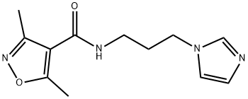 N-(3-imidazol-1-ylpropyl)-3,5-dimethyl-1,2-oxazole-4-carboxamide,717872-11-2,结构式