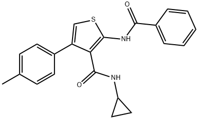 2-benzamido-N-cyclopropyl-4-(4-methylphenyl)thiophene-3-carboxamide Struktur