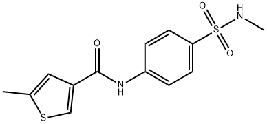 5-methyl-N-[4-(methylsulfamoyl)phenyl]thiophene-3-carboxamide 化学構造式