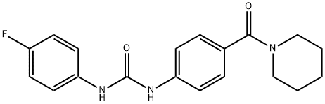 1-(4-fluorophenyl)-3-[4-(piperidine-1-carbonyl)phenyl]urea 化学構造式