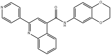 N-(2,3-dihydro-1,4-benzodioxin-6-yl)-2-pyridin-4-ylquinoline-4-carboxamide 结构式