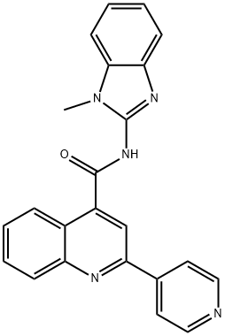 N-(1-methylbenzimidazol-2-yl)-2-pyridin-4-ylquinoline-4-carboxamide 化学構造式